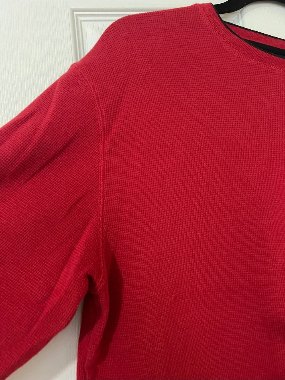 Polo by Ralph Lauren Bright Red Crewneck Thermal Henley with White Pony